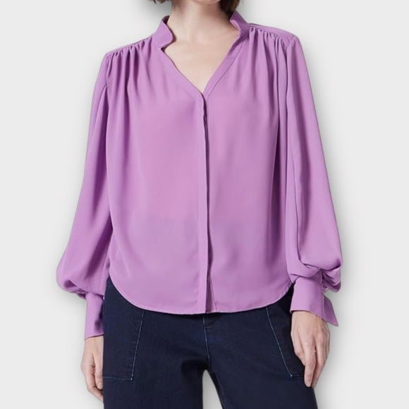 DEE OCLEPPO Women's Violet Jane Long Sleeve Button Front Blouse XL - Picture 4 of 9